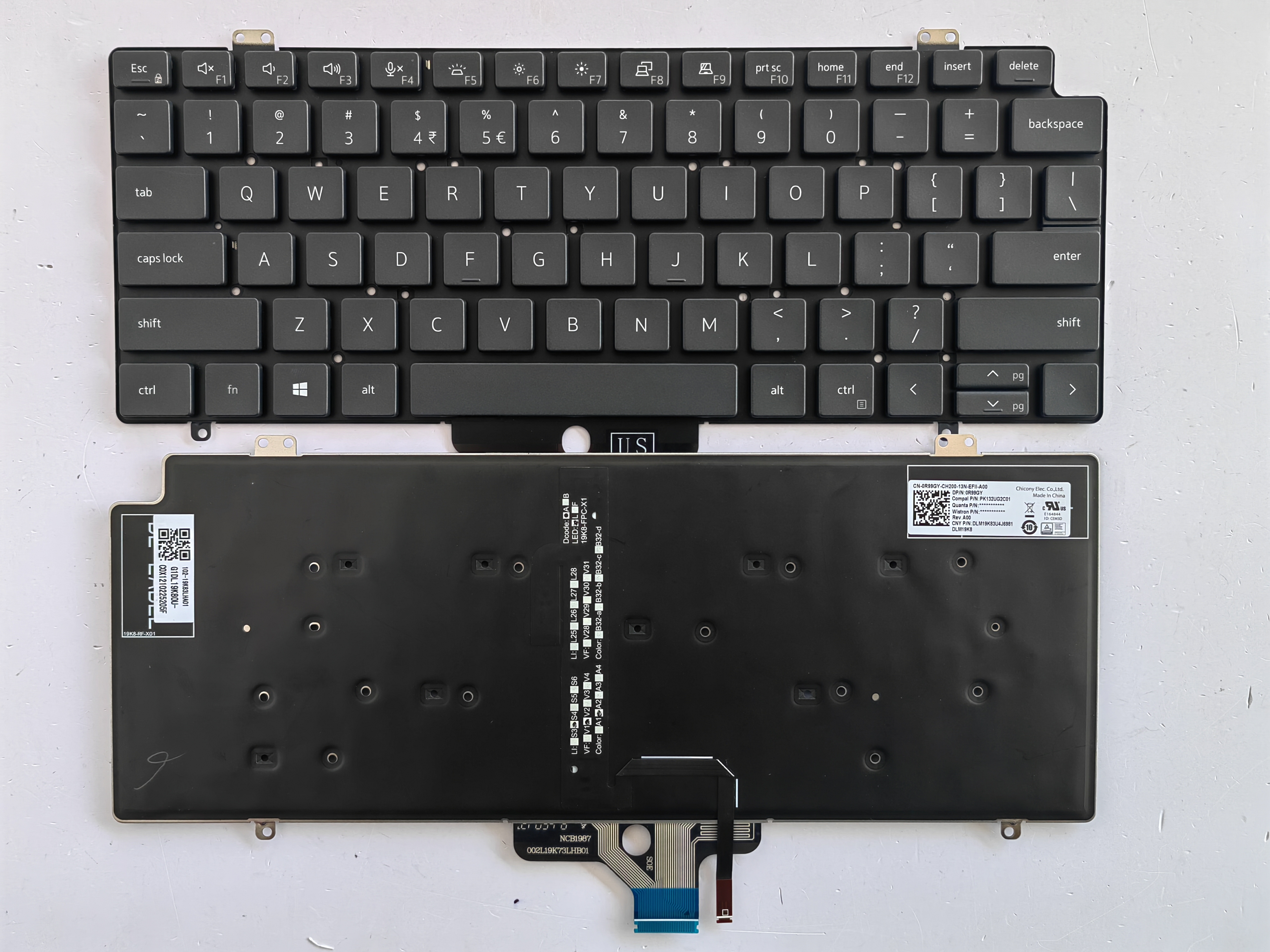 Picture of New Replacement Laptop Keyboard For DELL 7410/Latitude 7410 BLACK Backlit US Layout